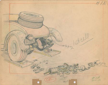 Lot #772 Peg Leg Pete production drawings from Mickey's Service Station Production Drawings - Image 2
