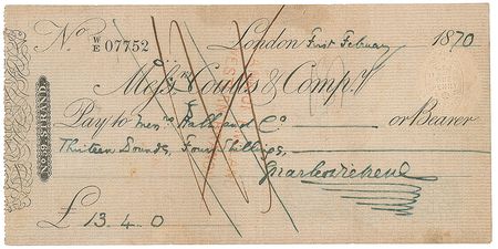 Lot #420. Charles Dickens Check