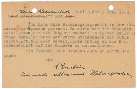 Lot #18 Albert Einstein: Einstein letter written shortly before his 1923 Nobel Lecture - Image 2