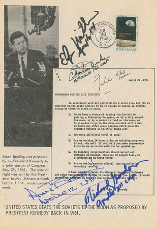 Lot #371 Apollo Astronauts Broadsheet - Image 1