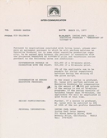 Lot #418 Truman Capote: Contract for a 