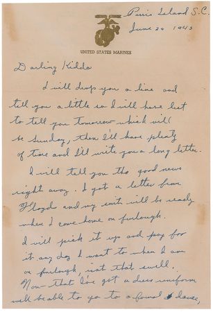 Lot #318 Iwo Jima: Rene Gagnon Handwritten Letter Signed - Image 1