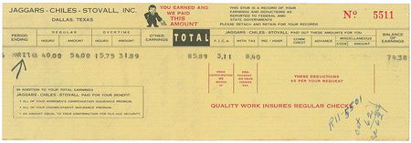 Lot #239 Lee Harvey Oswald Pay Stub - Image 1