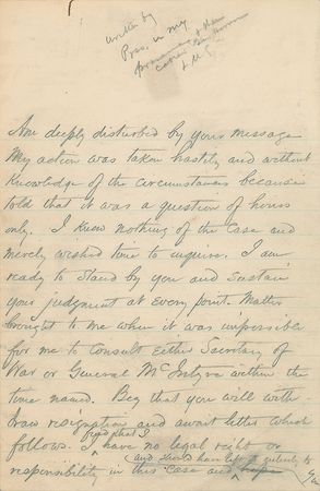 Lot #103 Woodrow Wilson: Rare handwritten draft by President Wilson?