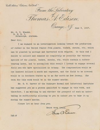 Lot #17 Thomas Edison: I am engaged in an