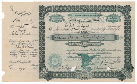 Lot #7 Thomas Edison: Schwab buys shares in the