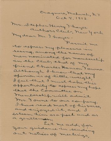 Lot #459 Joyce Kilmer Handwritten Letter Signed - Image 1