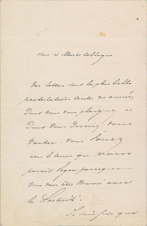 Lot #461 Alphonse de Lamartine Handwritten Letter Signed - Image 1