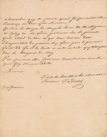 Lot #303 Pierre de Rigaud, Marquis de Vaudreuil-Cavagnial Handwritten Letter Signed - Image 3