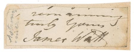 Lot #1 James Watt Signature
