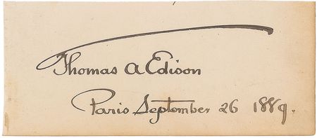Lot #6 Thomas Edison Signature
