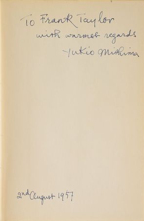 Lot #436 Yukio Mishima: The Sound of Waves, inscribed to his American publisher - Image 1