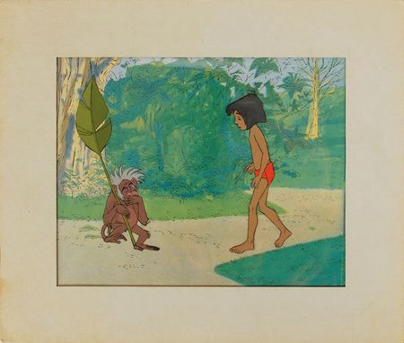 Lot #862 Mowgli and Flunkey production cel from The Jungle Book Production Cel - Image 1