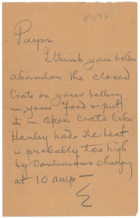 Lot #16 Thomas Edison: Abandon the closed crate on