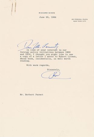 Lot #149 Richard Nixon Typed Letters Signed - Image 2