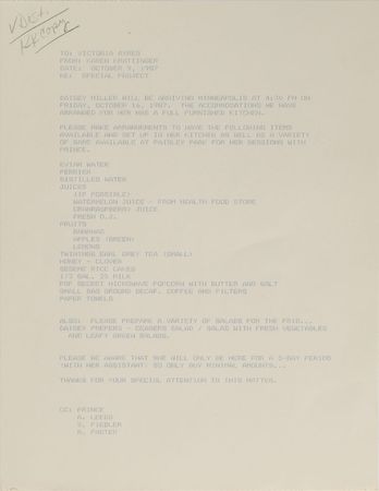 Lot #6196  Prince Graffiti Bridge: Madonna 'Daisey Miller' Itinerary Archive - Image 3