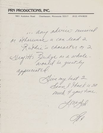 Lot #6195  Graffiti Bridge First Draft and Prince Handwritten Note for Forwarding To Madonna - Image 3
