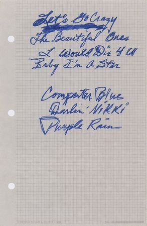 Lot #6021  Prince's Purple Rain Nine-Page