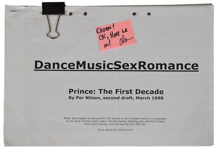 Lot #6241  Prince Dance Music Sex Romance Original Draft and Book - Image 1