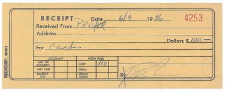 Lot #6180  Prince Set of (3) Petty Cash Receipts - Image 3
