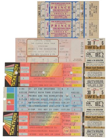 Lot #6038  Prince 1984 Purple Rain Set of (8) Concert Tickets - Image 1