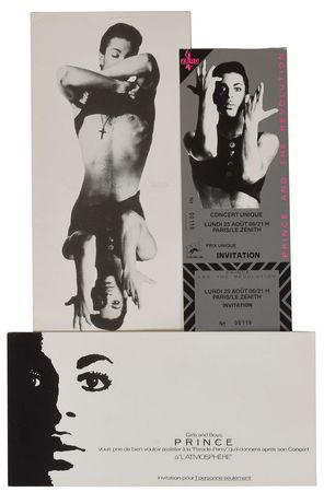 Lot #6103  Prince 1986 Paris Concert Ticket and Party Invite - Image 1