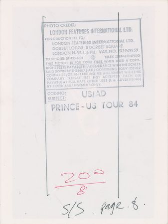 Lot #6024  Prince Purple Rain Tour Original Photograph  - Image 2