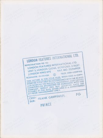 Lot #6144  Prince Sign o' the Times-Era Original Photograph With Cat Glover  - Image 2