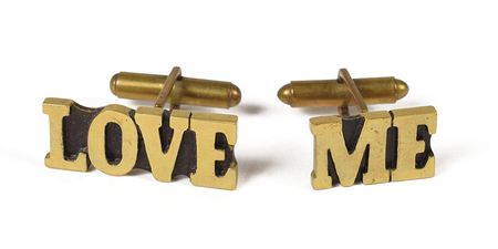 Lot #6198  Prince's Graffiti Bridge-Era Worn 'Love Me' Cufflinks - Image 1