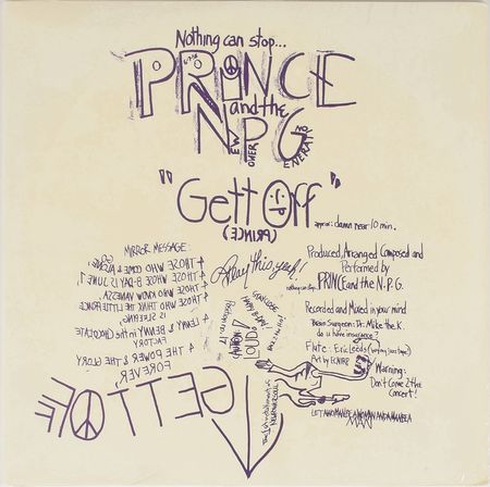 Lot #6207  Prince 'Gett Off' Single Album - Image 1