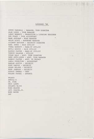 Lot #6169  Prince Lovesexy Tour Material - Image 3