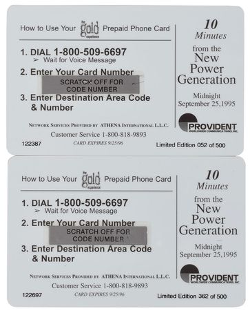 Lot #6227  Prince The Gold Experience Pair of Phone Credit Cards - Image 2