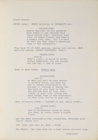 Lot #6019  Prince 1983 Purple Rain 1st Draft Script - Image 2