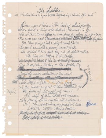Lot #6057  Prince 'The Ladder' Handwritten Lyrics - Image 1