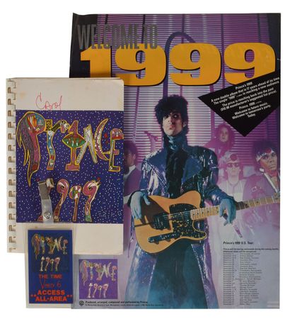 Lot #6015  Prince 1999 Schedule Notebook, Poster,