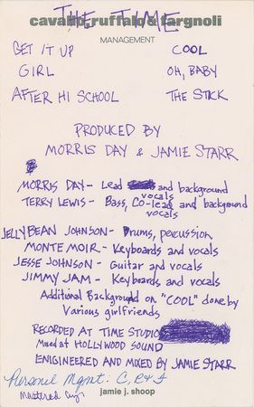 Lot #6014  Prince's 'The Time' Handwritten Notes