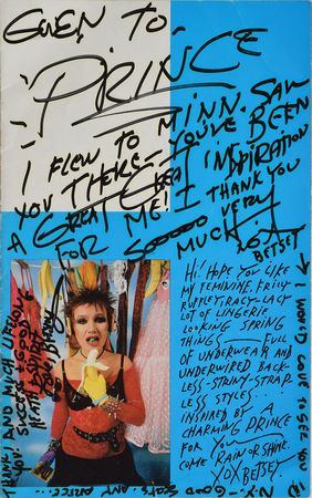 Lot #6119 Betsey Johnson Handwritten Note to Prince - Image 1