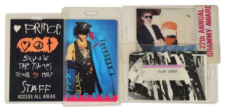 Lot #6045  Prince Set of (4) All Access Tour Passes for Tour Manager Alan Leeds - Image 1