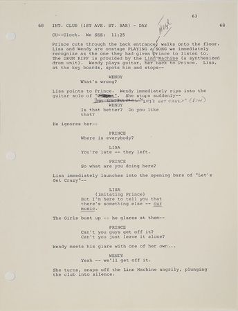 Lot #6020  Prince 1983 Purple Rain Original Screenplay and Crew List - Image 8