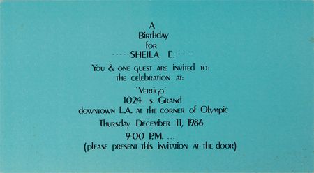 Lot #6104  Prince 1986 Shiela E 29th Birthday Party Original Artwork and Two Card Invitations - Image 4