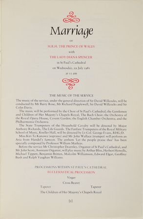 Lot #5016  Princess Diana and Prince Charles Wedding Program and Negatives - Image 4