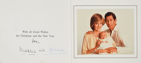 Lot #5018  Princess Diana and Prince Charles 1982 Signed Christmas Card - Image 1