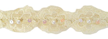 Lot #5003  Princess Diana's Wedding Dress Spangled Lace for Train and Bottom of Dress - Image 2