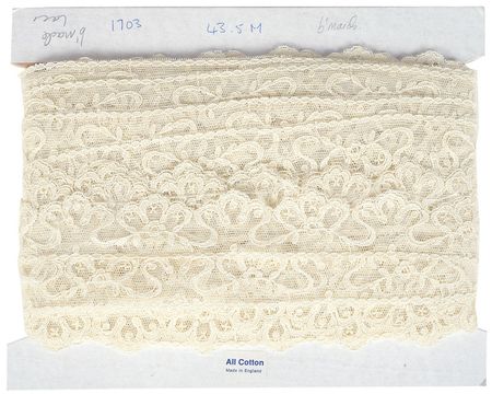 Lot #5011  Princess Diana's Bolt of Wedding Shoe Lace - Image 1