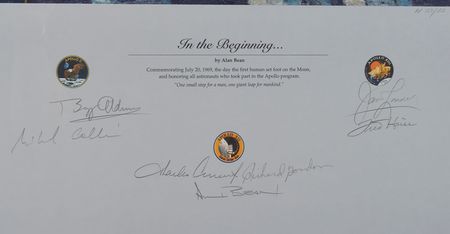 Lot #9153  Apollo Astronauts 'In the Beginning' Signed Print - Image 3