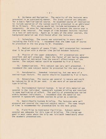 Lot #9034 Tom Stafford 1963 Signed Academic Training Memorandum - Image 2