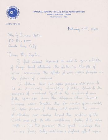 Lot #9036 Buzz Aldrin 1964 Handwritten Letter and Signed Photograph - Image 1