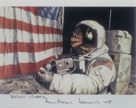 Lot #9085 Alan Bean Set of (3) Signed Photographs - Image 1