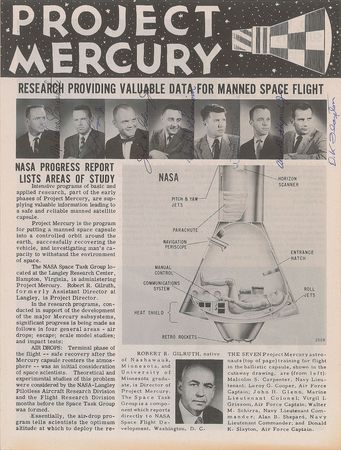 Lot #9008 Gordon Cooper's Mercury 7 Signed