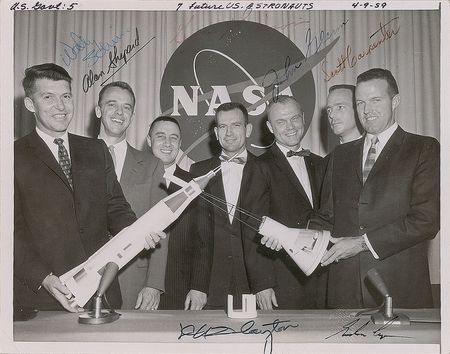 Lot #9009 Mercury 7 Signed Photograph